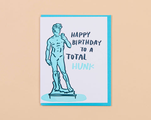 Birthday Hunk (David) Letterpress Greeting Card - Guys
