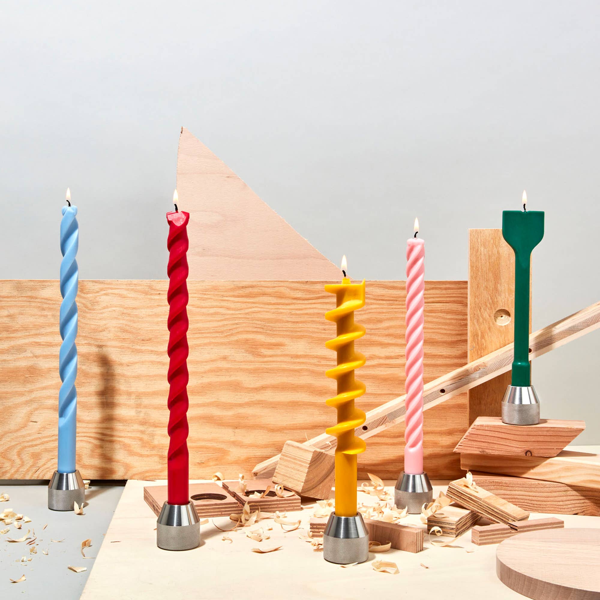 Concrete Drill Bit Candle - Pink