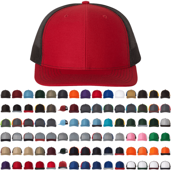 Richardson 112 Classic Premium Trucker Hat, Snapback Cap: Brown/Khaki