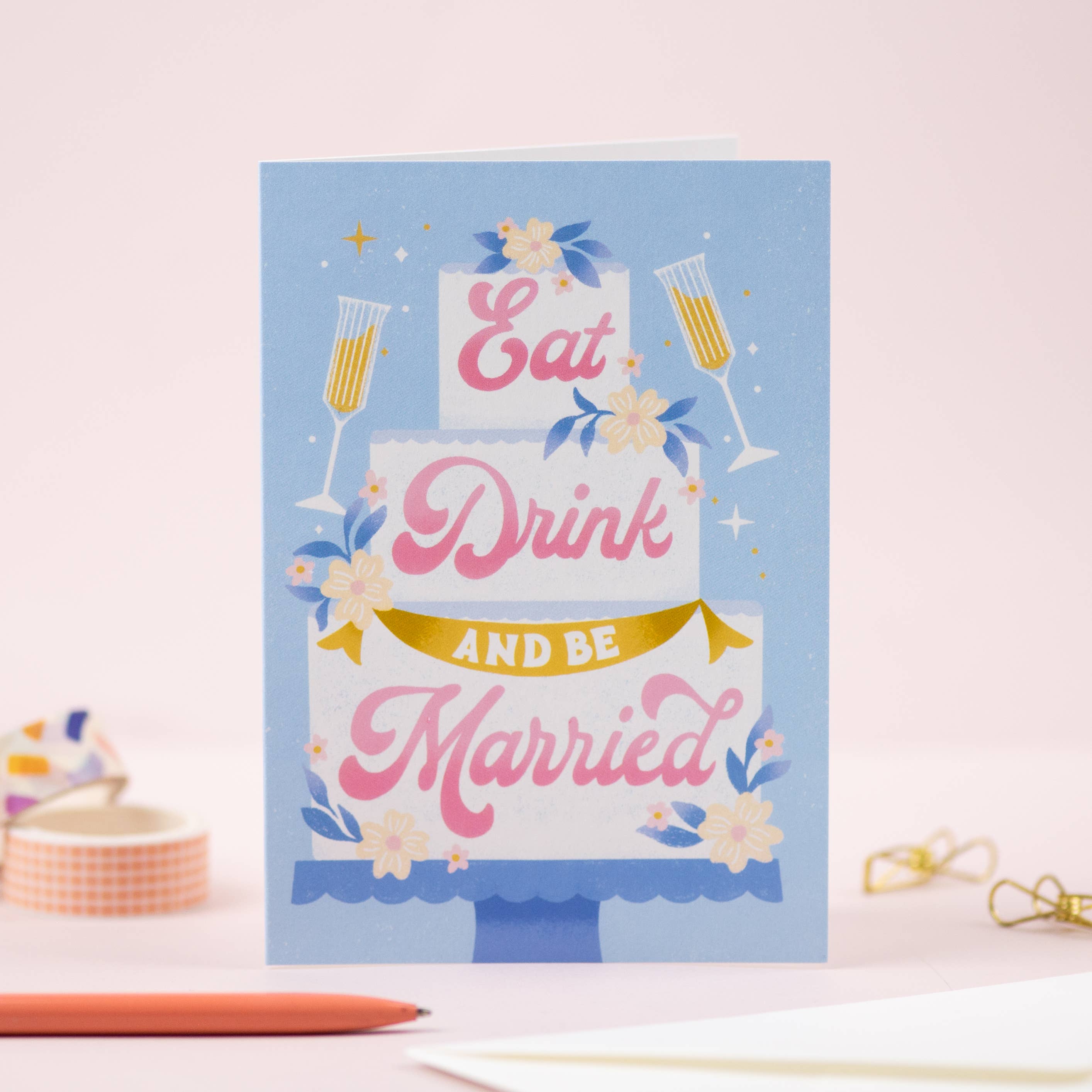 Eat Drink and Be Married | Wedding Greeting Card | Congrats
