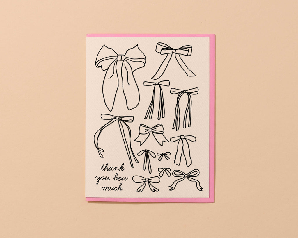 Bow Girly Thank You Card - Coquette Spring Easter