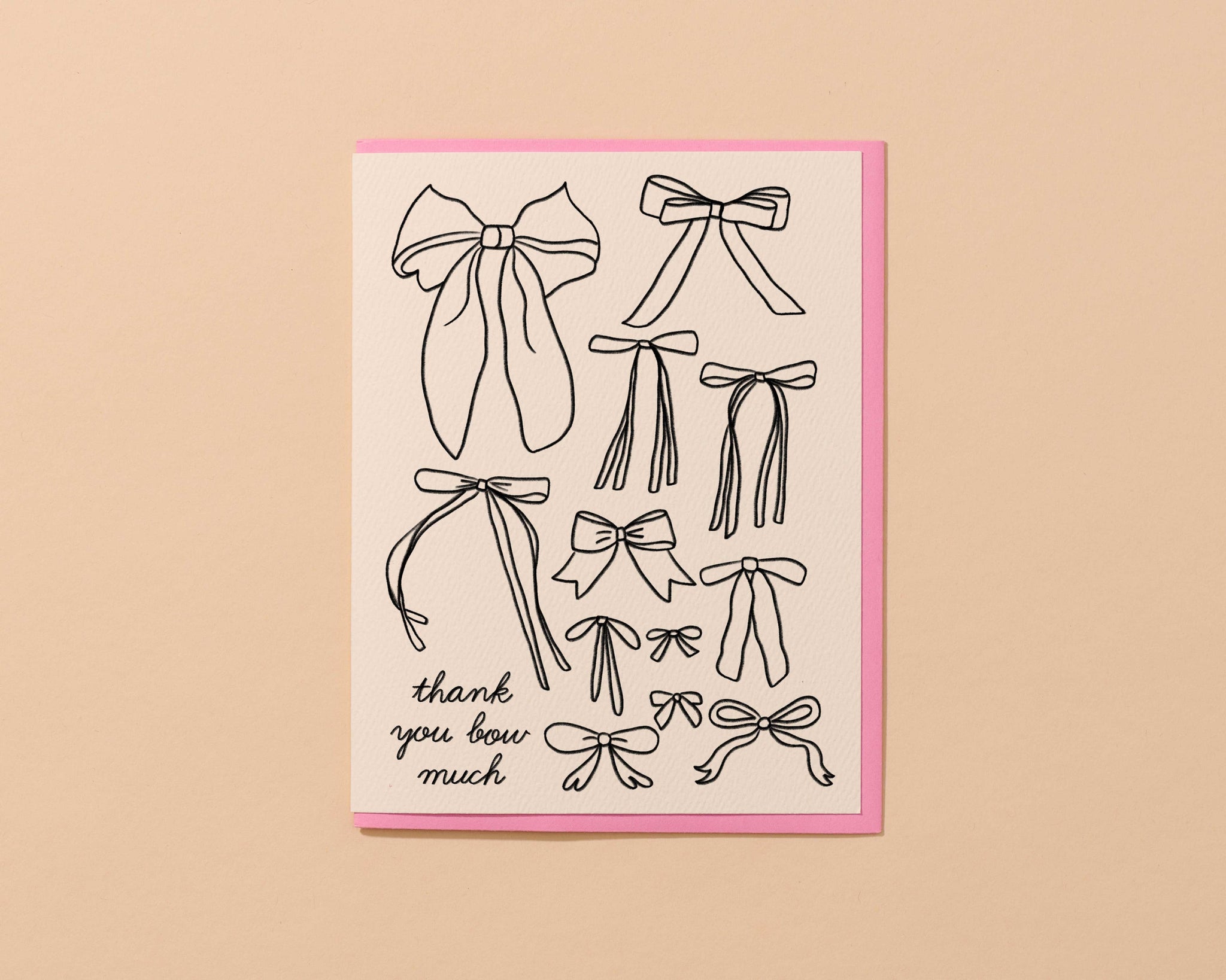 Bow Girly Thank You Card - Coquette Spring Easter