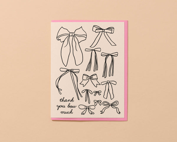 Bow Girly Thank You Card - Coquette Spring Easter