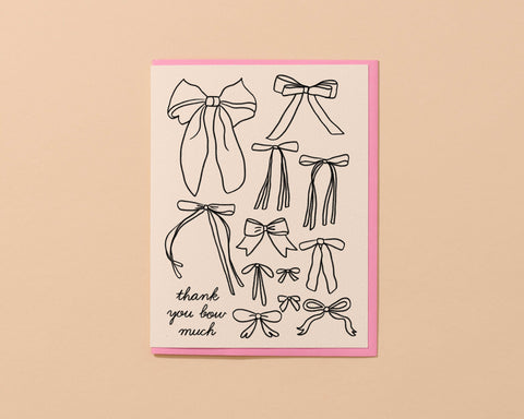 Bow Girly Thank You Card - Coquette Spring Easter