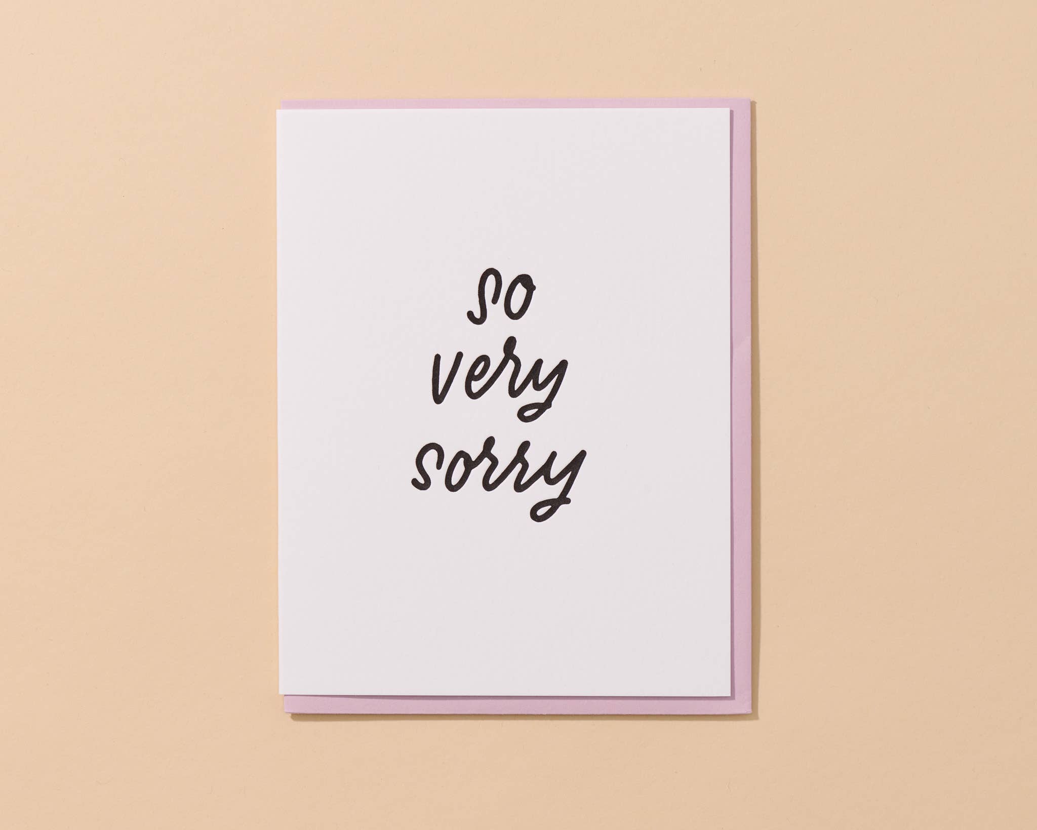 So Very Sorry Letterpress Simple Sympathy Card