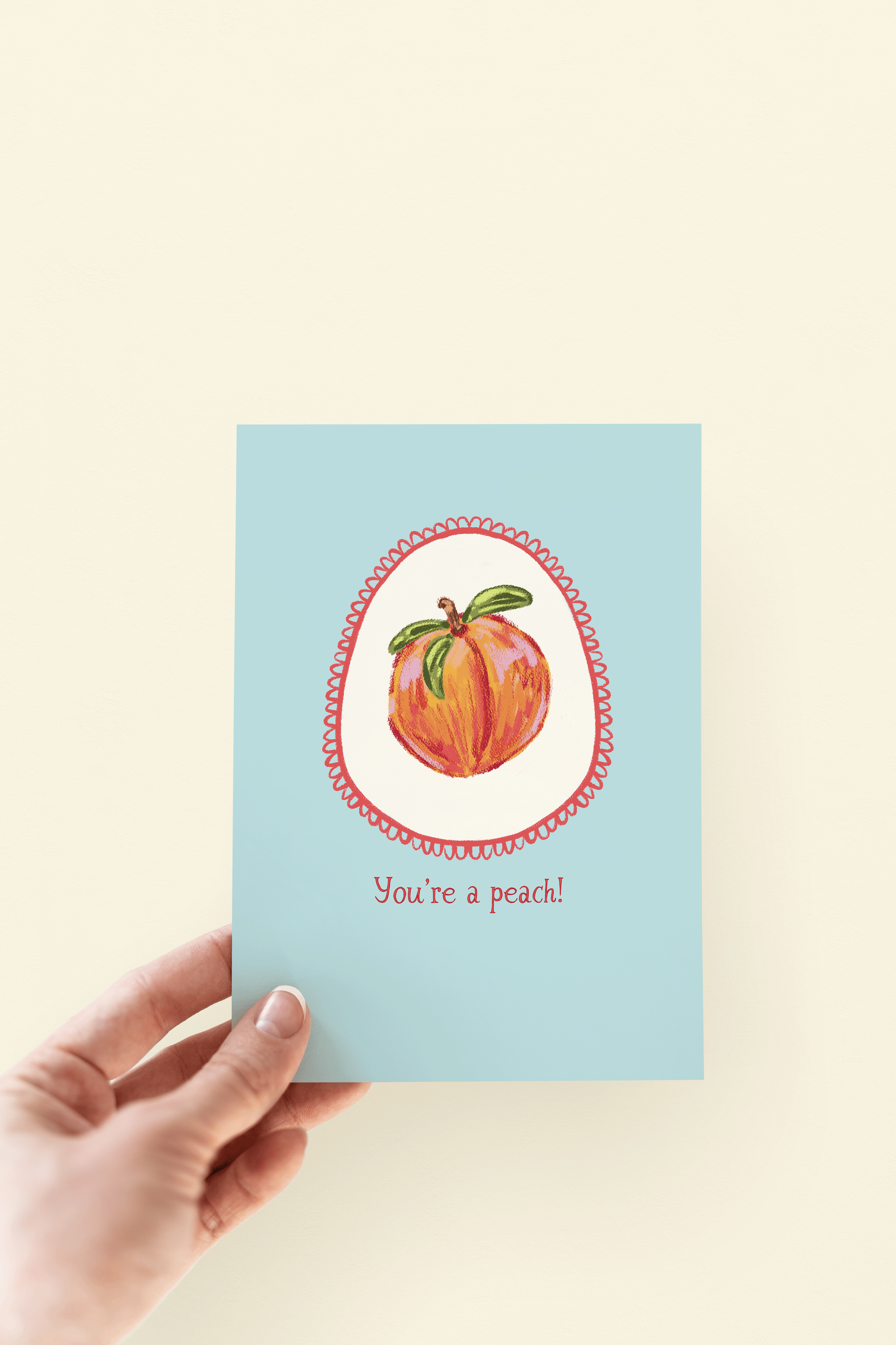 You're a Peach! Fruit Thanks Friendship Greeting Card
