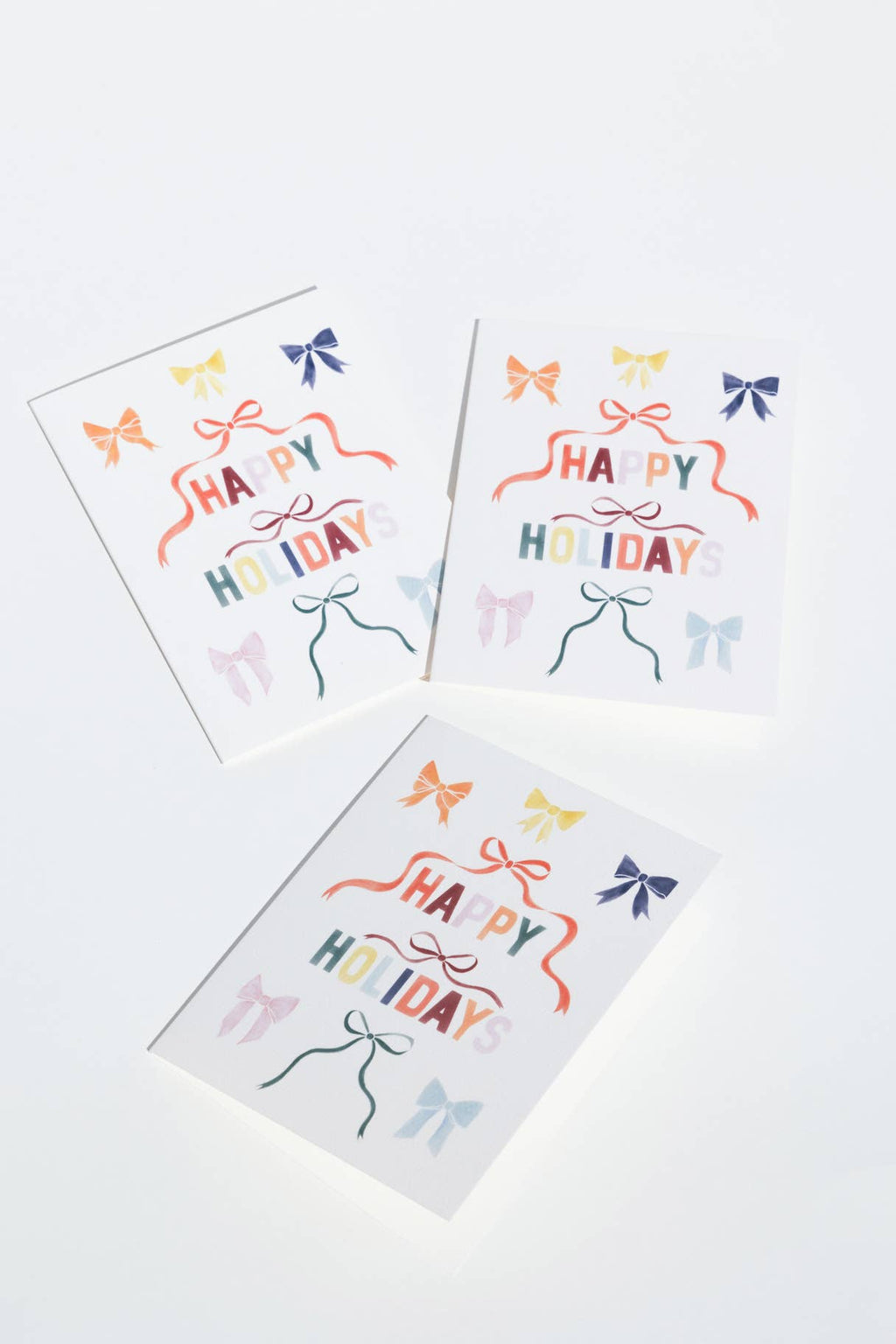 Rainbow Bows Happy Holidays Card: Single
