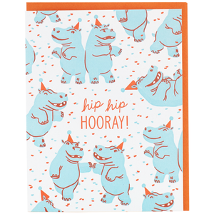 Hippo Dance Party Birthday Card