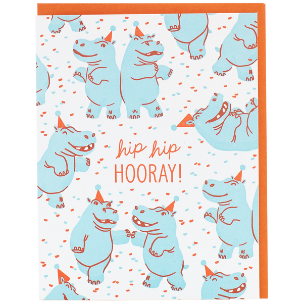 Hippo Dance Party Birthday Card
