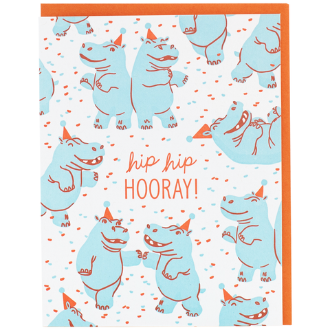 Hippo Dance Party Birthday Card