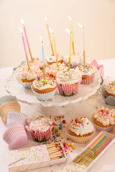Birthday Candles: Pastel with Glitter
