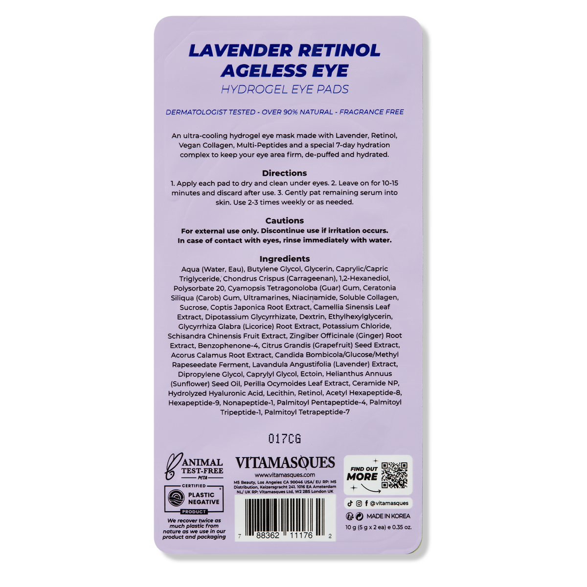 Lavender Retinol Ageless Hydrogel Eye Pads