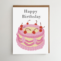 Happy Birthslay Card | Vintage Birthday Cake | Bday Card
