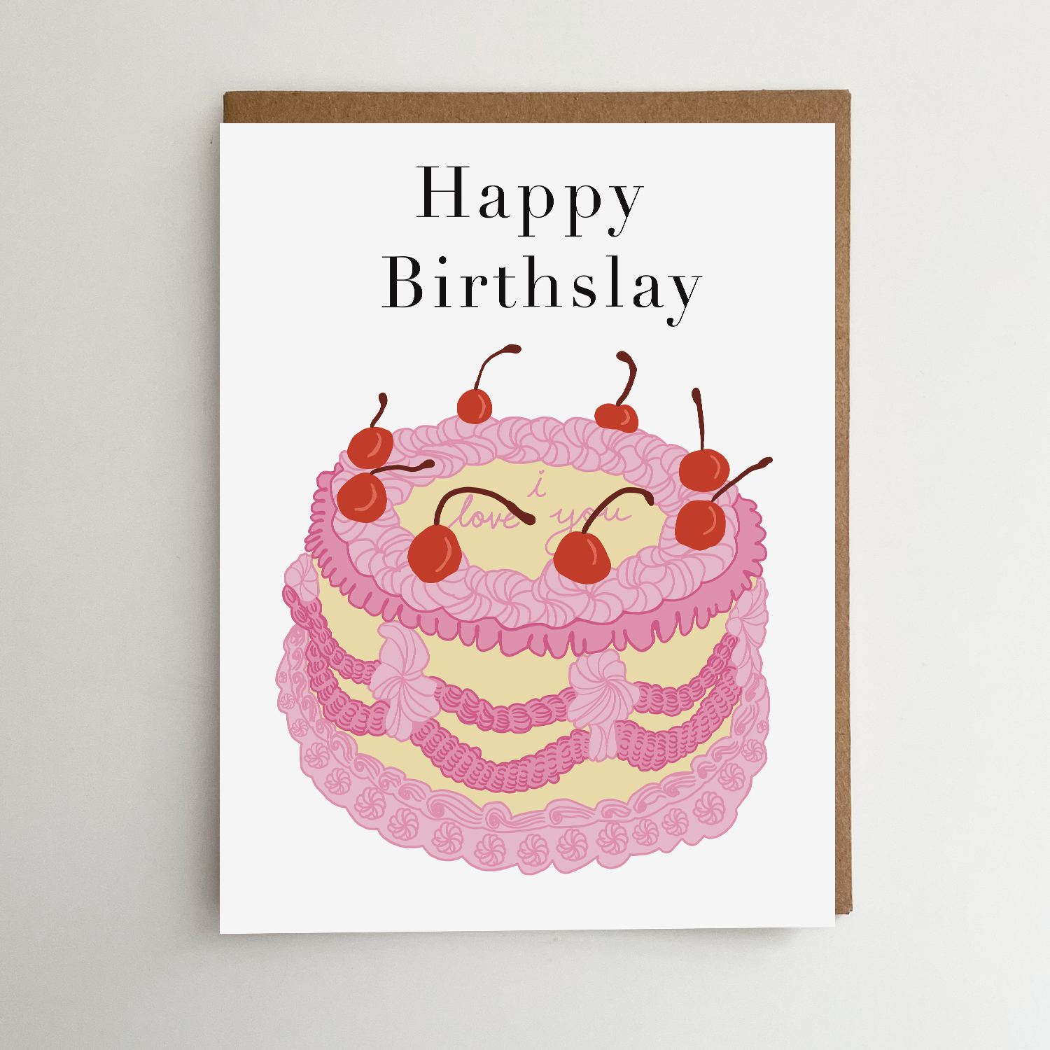 Happy Birthslay Card | Vintage Birthday Cake | Bday Card