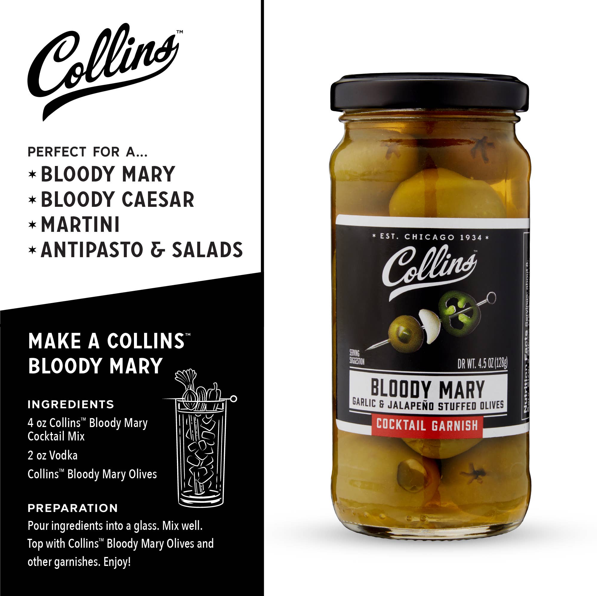Gourmet Jalapeno & Garlic-Stuffed Cocktail Olives - 4.5 oz