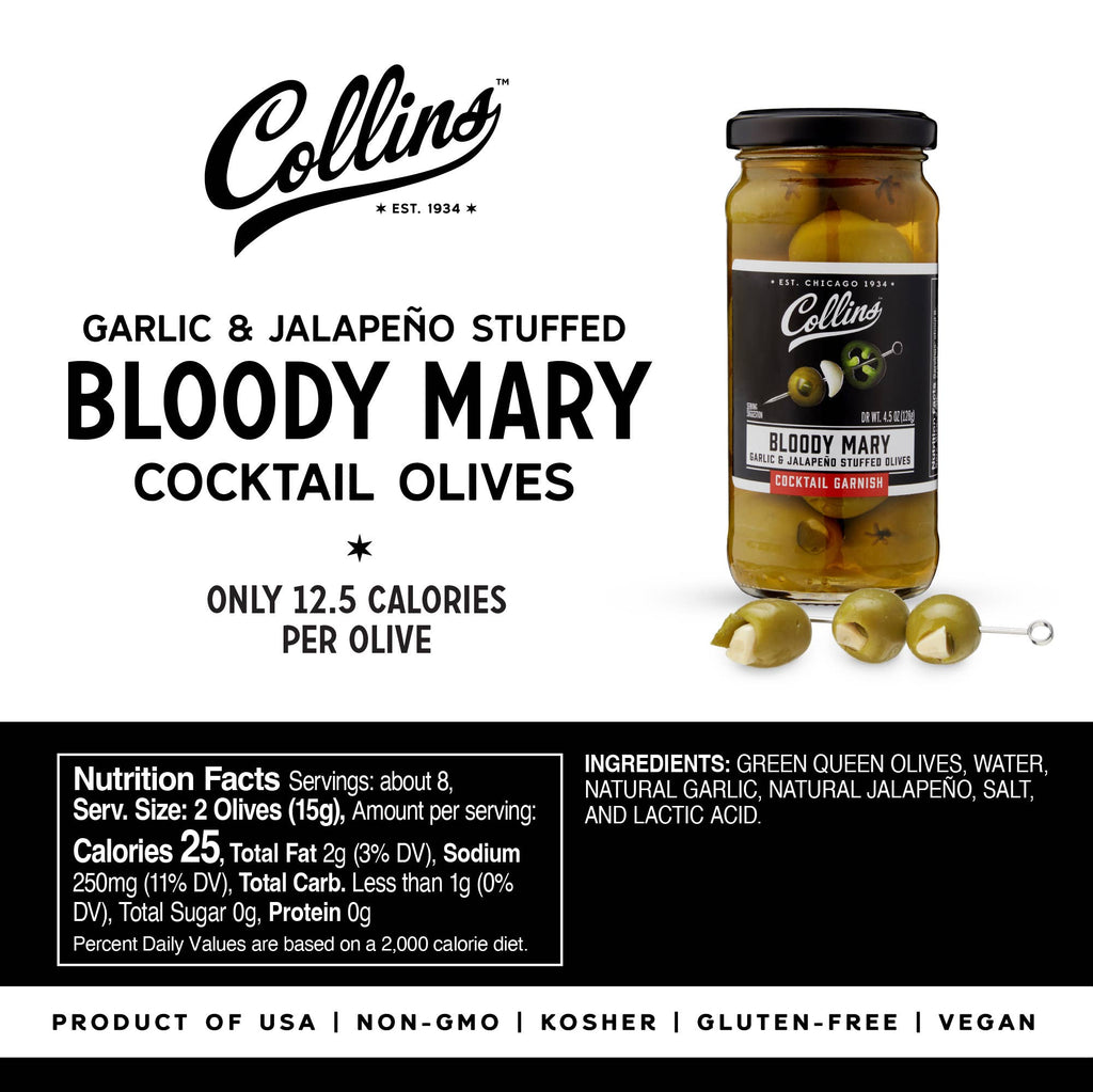 Gourmet Jalapeno & Garlic-Stuffed Cocktail Olives - 4.5 oz