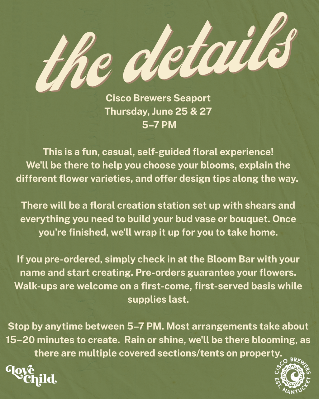 Cisco Brewers Bloom Bar