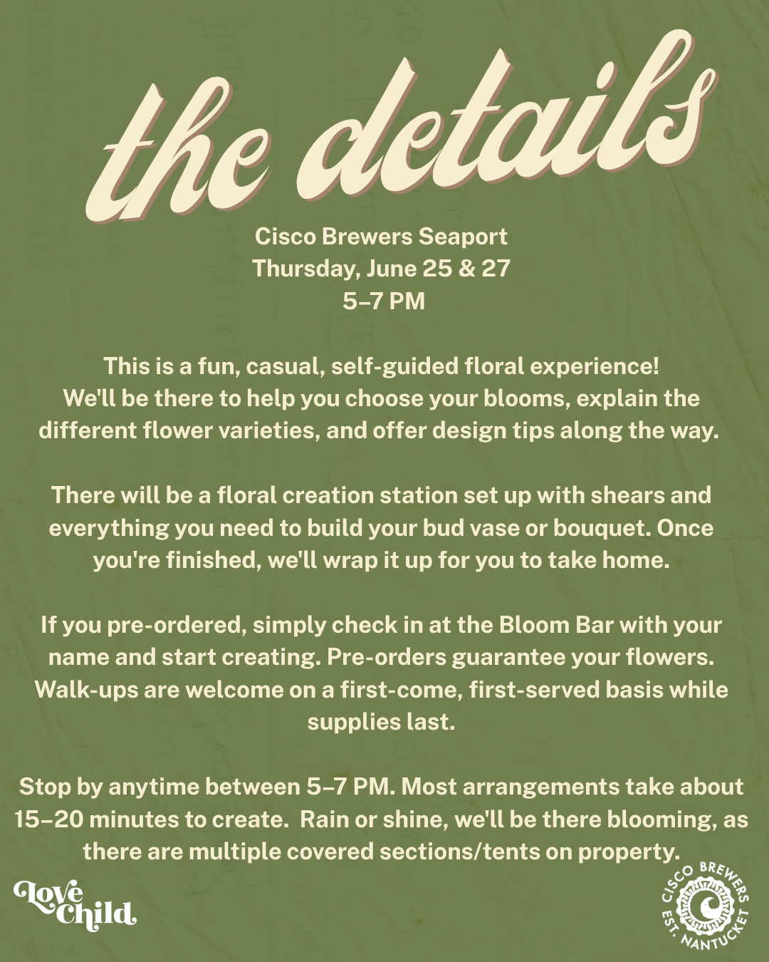 Cisco Brewers Bloom Bar