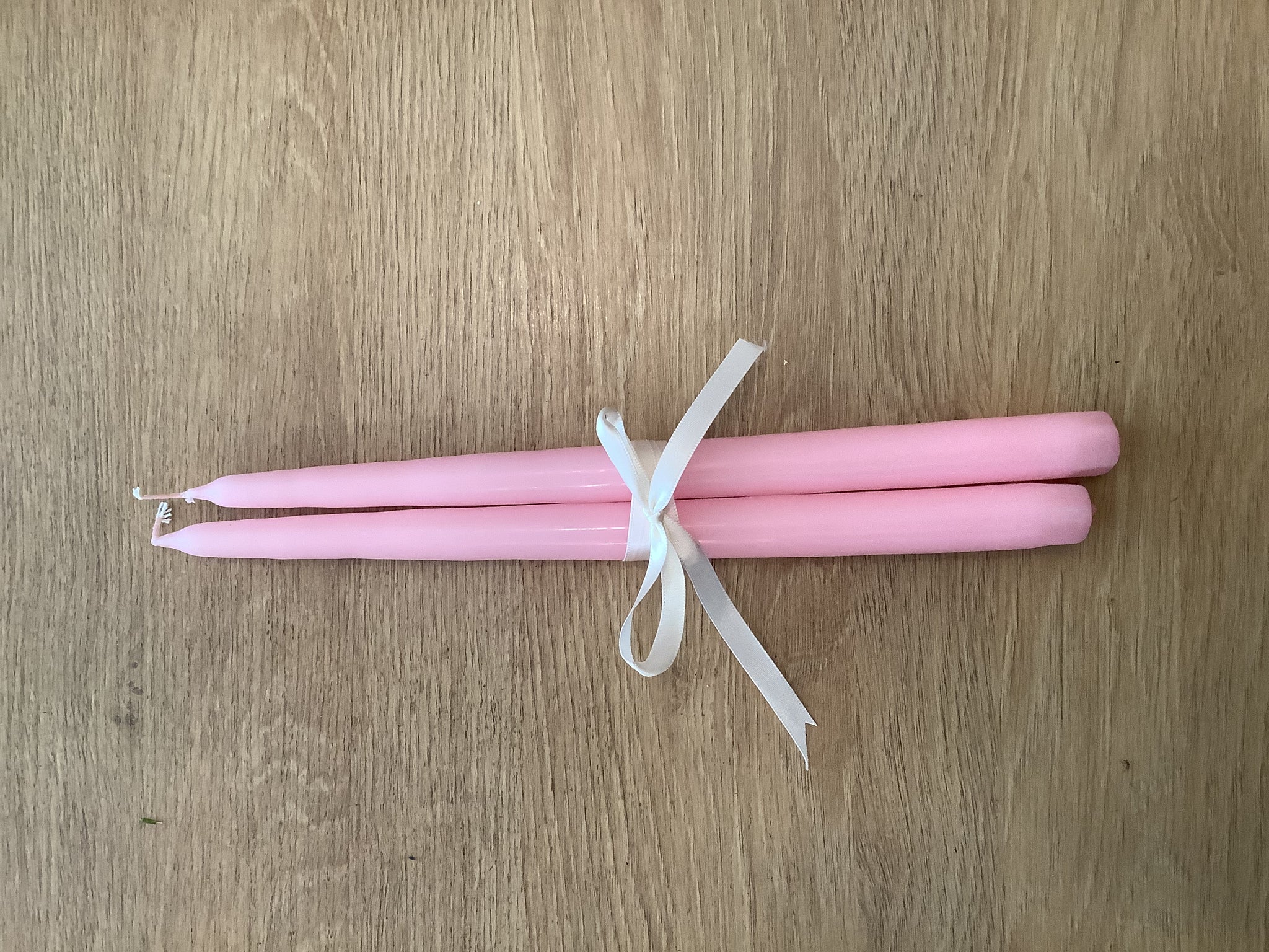 Pink Taper Candles - two count