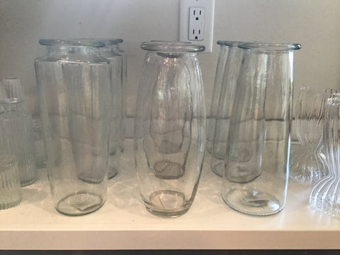 Clear Glass Vase with Lip