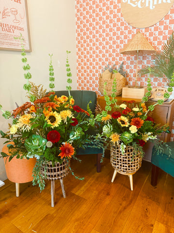 2 Custom Basket Floral Centerpieces