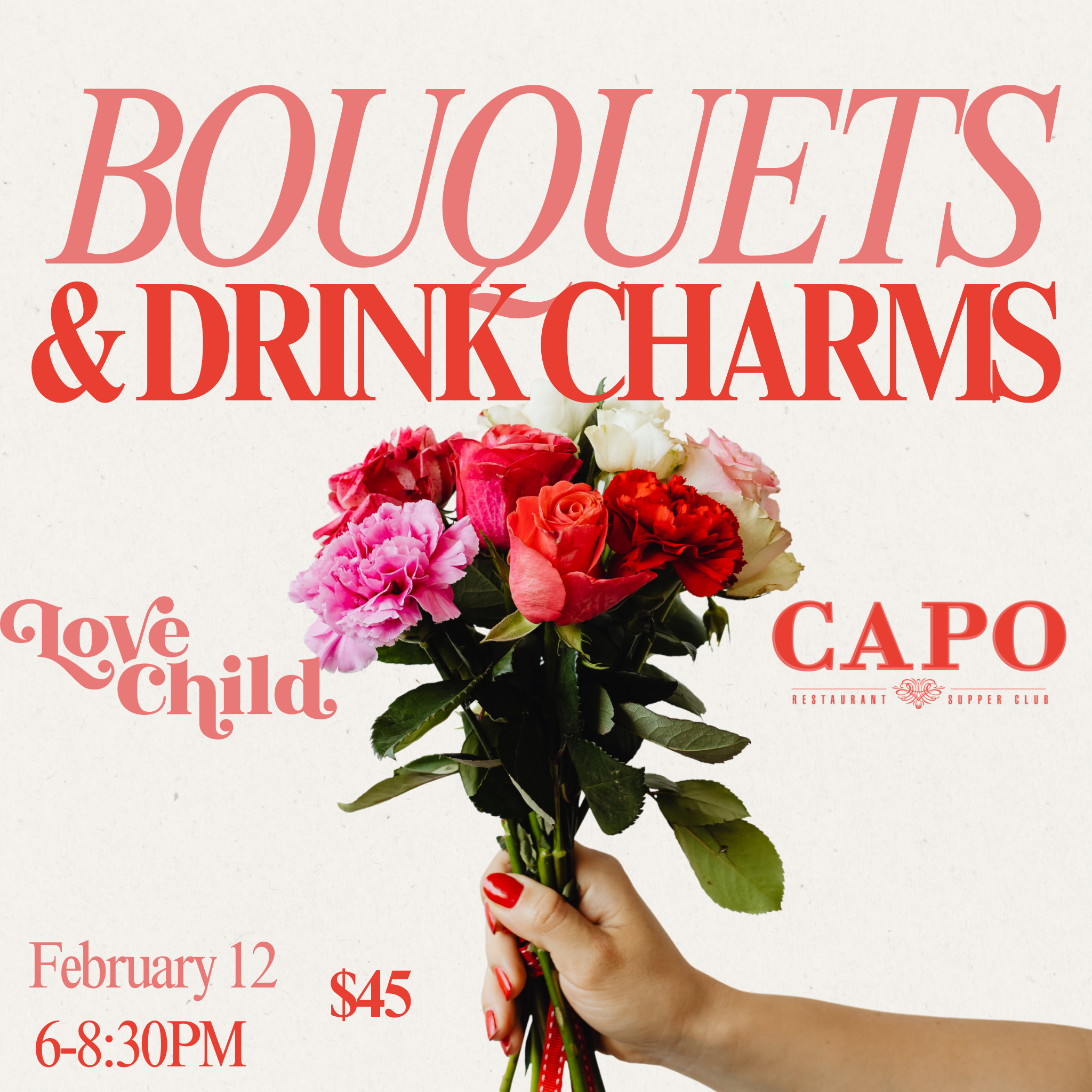 Bouquets & Drink Charm Making at Capo