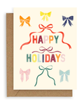 Rainbow Bows Happy Holidays Card: Single