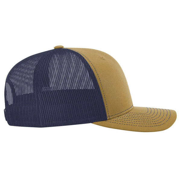Richardson 112 Classic Premium Trucker Hat, Snapback Cap: Biscuit/True Blue