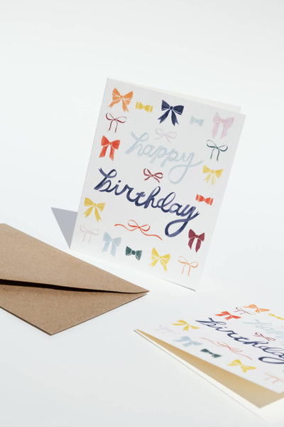 Rainbow Bows Birthday Card