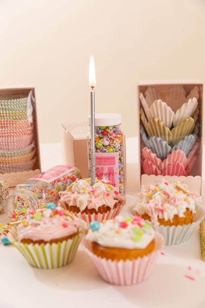 Birthday Candles: White and Gold