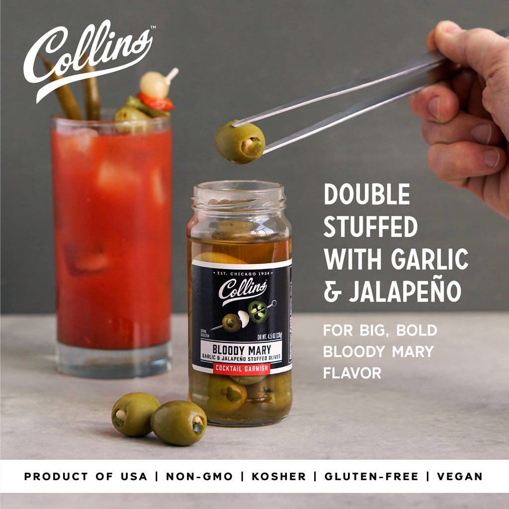 Gourmet Jalapeno & Garlic-Stuffed Cocktail Olives - 4.5 oz