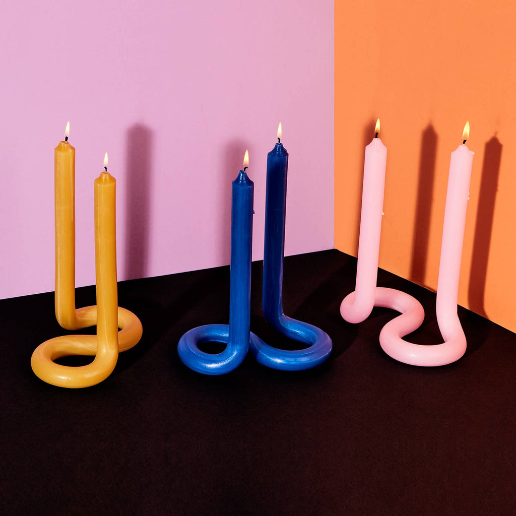 Twist Candle Sticks by Lex Pott - Light Pink