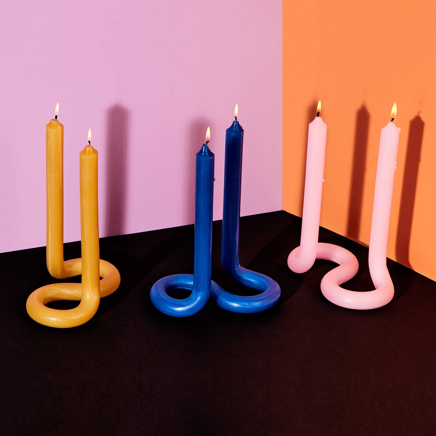 Twist Candle Sticks by Lex Pott - Light Pink