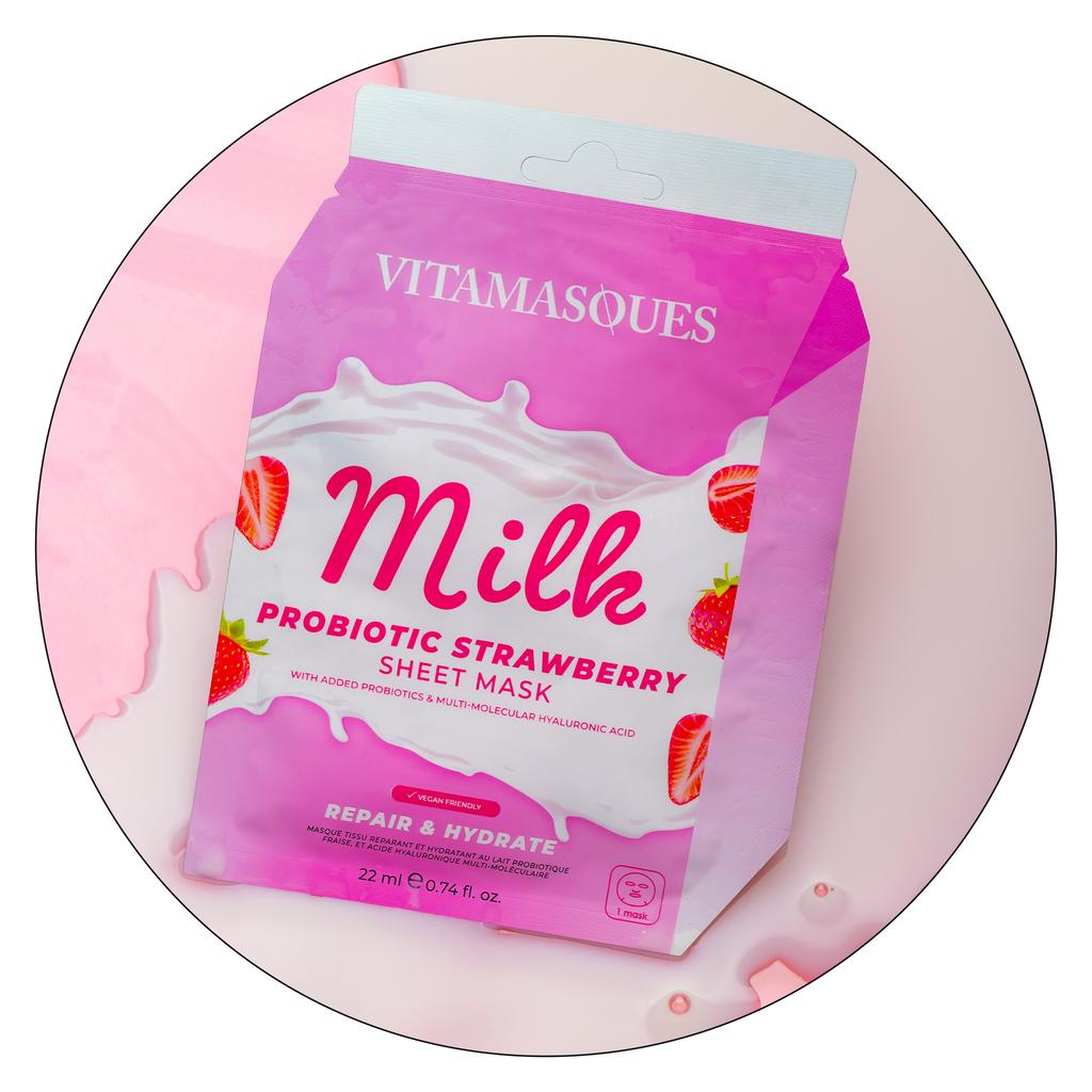 Milk Probiotic Strawberry Face Sheet Mask