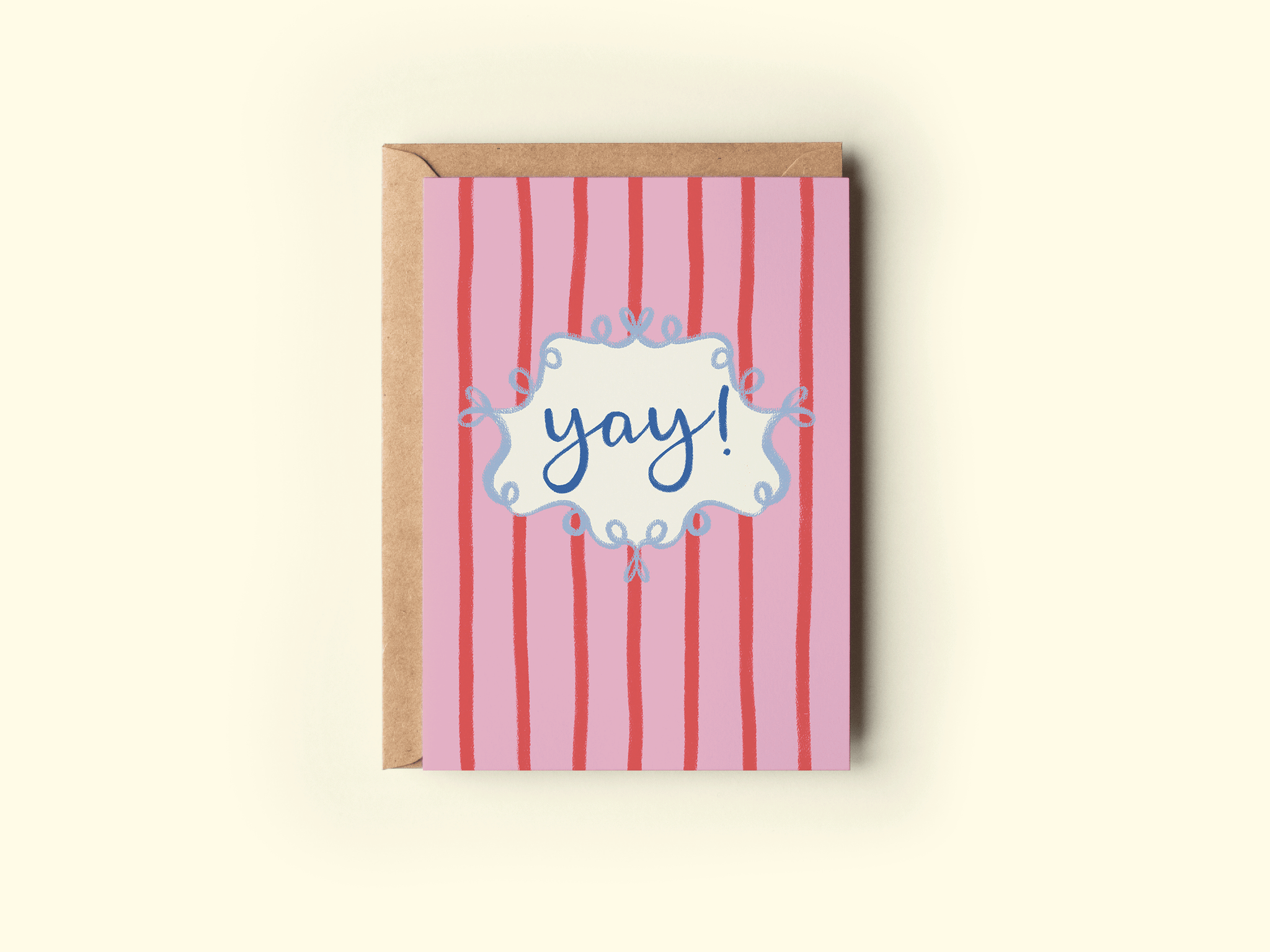 Yay! Celebration Congratulations Striped Greeting Card