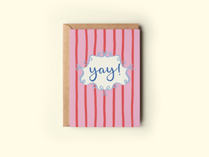 Yay! Celebration Congratulations Striped Greeting Card