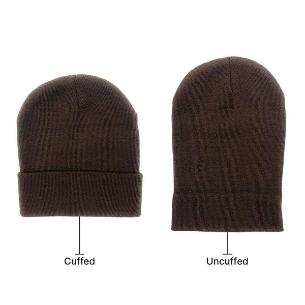 Beanies Caps Toboggan Cuffed Soft Knit in Bulk Multi-Color Plain Blank Wholesale: Khaki