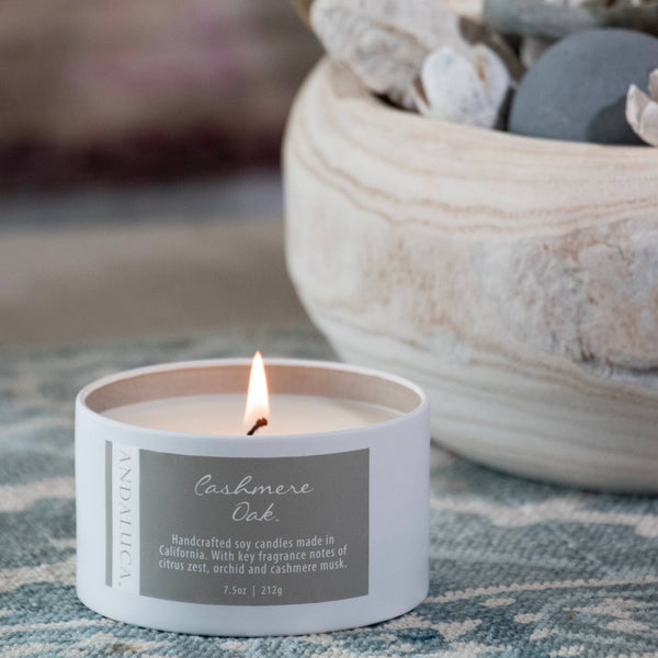 Cashmere Oak 7.5 oz. Tin Candle