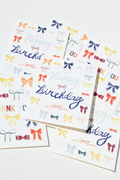 Rainbow Bows Birthday Card