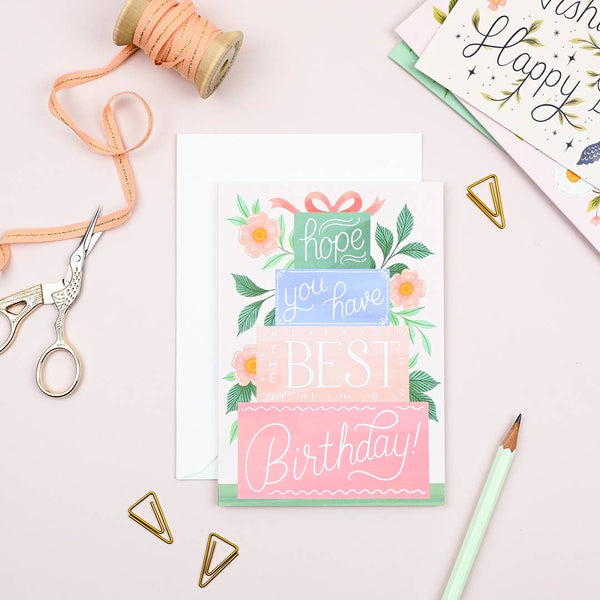 Presents Birthday Card | Female Birthday Card | Pastel