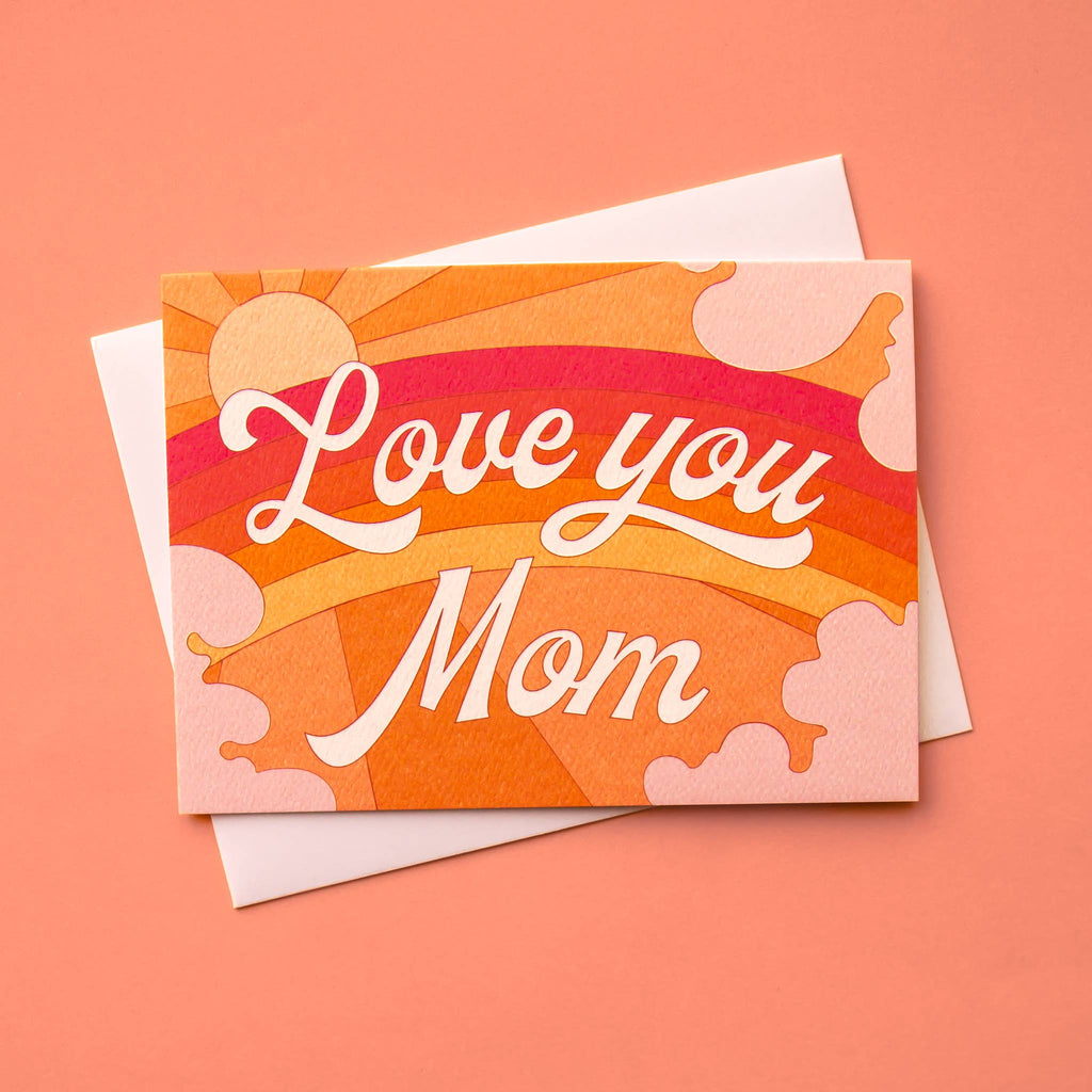 Love You Mom Card | Peach Rainbow