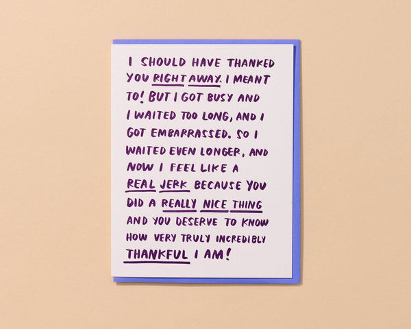 Belated Rambling Thank You - Letterpress Card