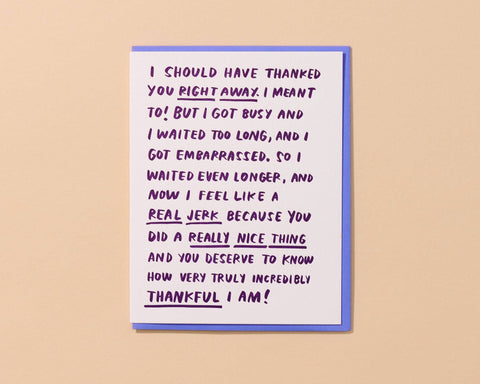 Belated Rambling Thank You - Letterpress Card