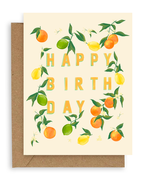 Citrus Birthday Card: Single