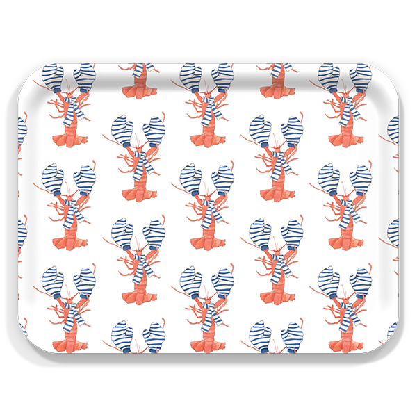 New England Tray Collection by Sara Fitz: Check Red
