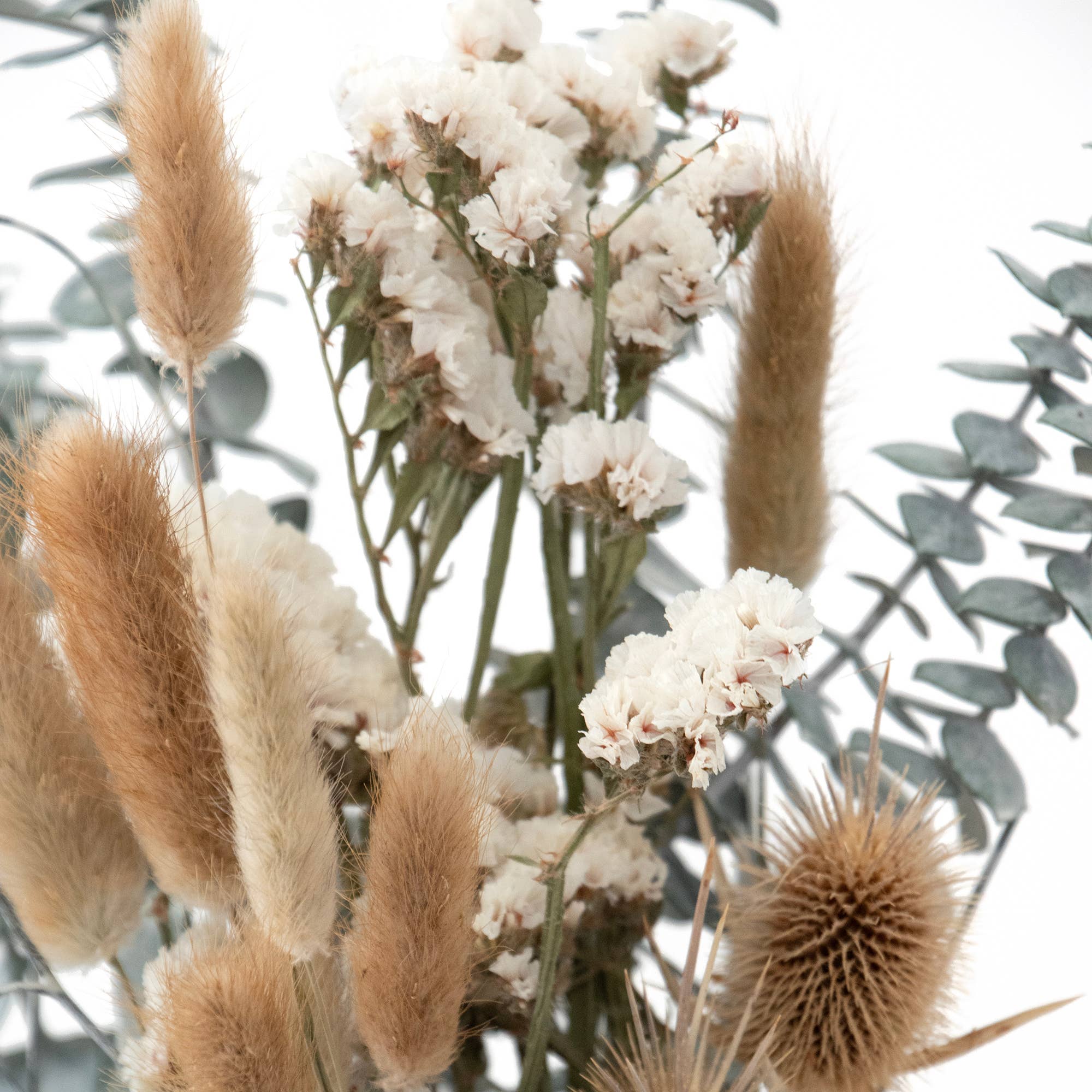 White-Washed Eucalyptus & Thistle Bouquet