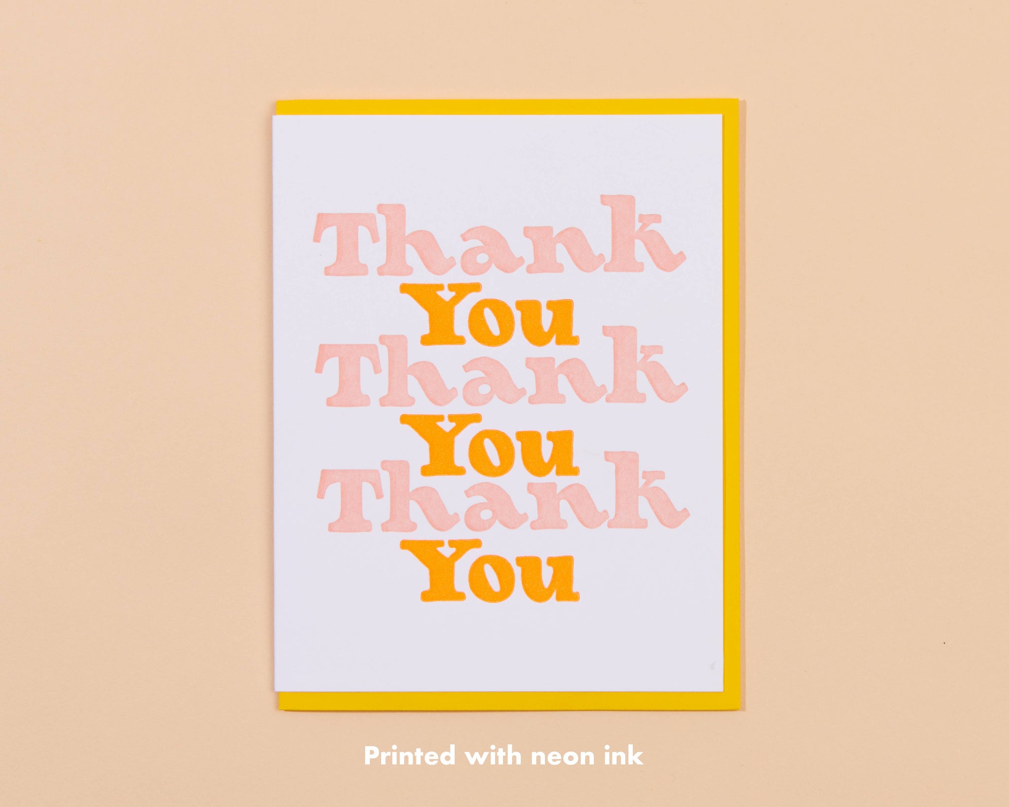Thank You X3 Letterpress Greeting Card: Single Card