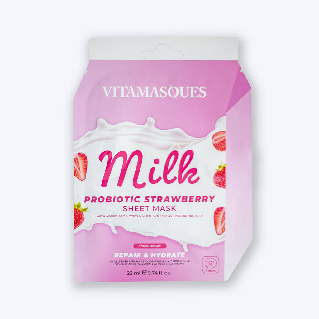 Milk Probiotic Strawberry Face Sheet Mask