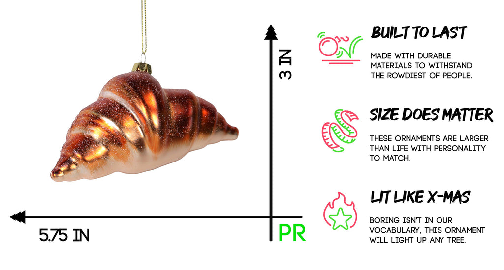 Party Rock | Croissant Glass Ornament