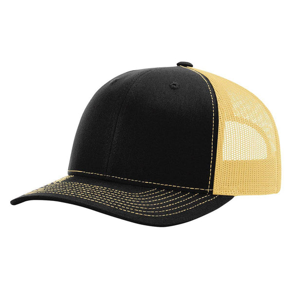 Richardson 112 Classic Premium Trucker Hat, Snapback Cap: Biscuit/True Blue